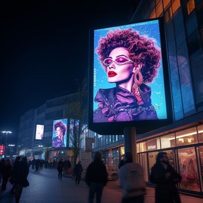 Αδιάβροχη εξωτερική οθόνη LED IP65 με φωτεινότητα 4000-5500 cd/m² και διάρκεια ζωής 100.000 ωρών για διαφήμιση